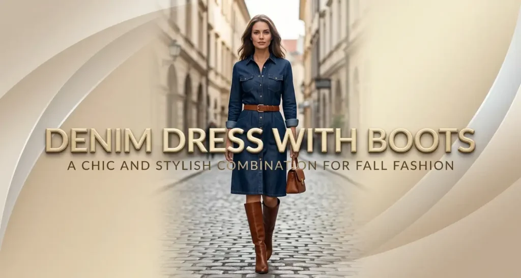 Denim Dress With Boots