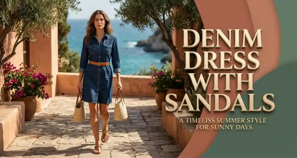 Denim Dress With Sandals