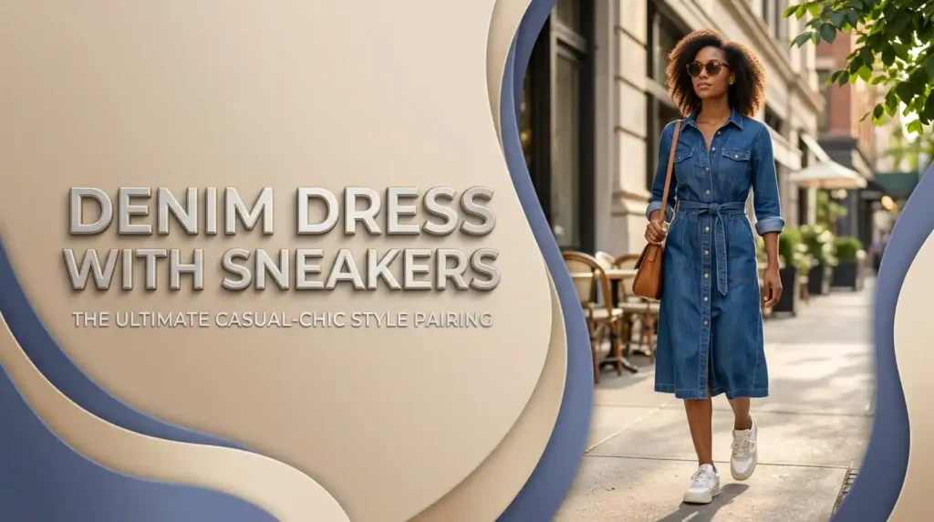Denim Dress With Sneakers