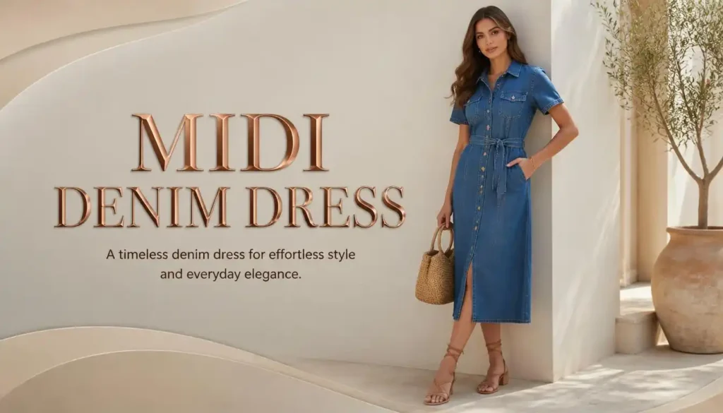  Midi Denim Dress