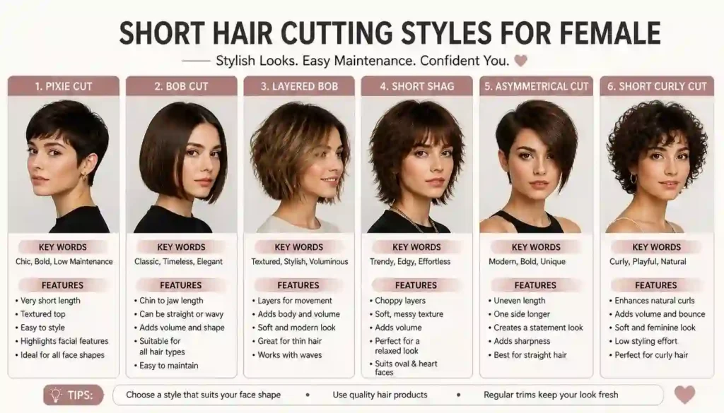 Short Hair Cutting Styles for Female