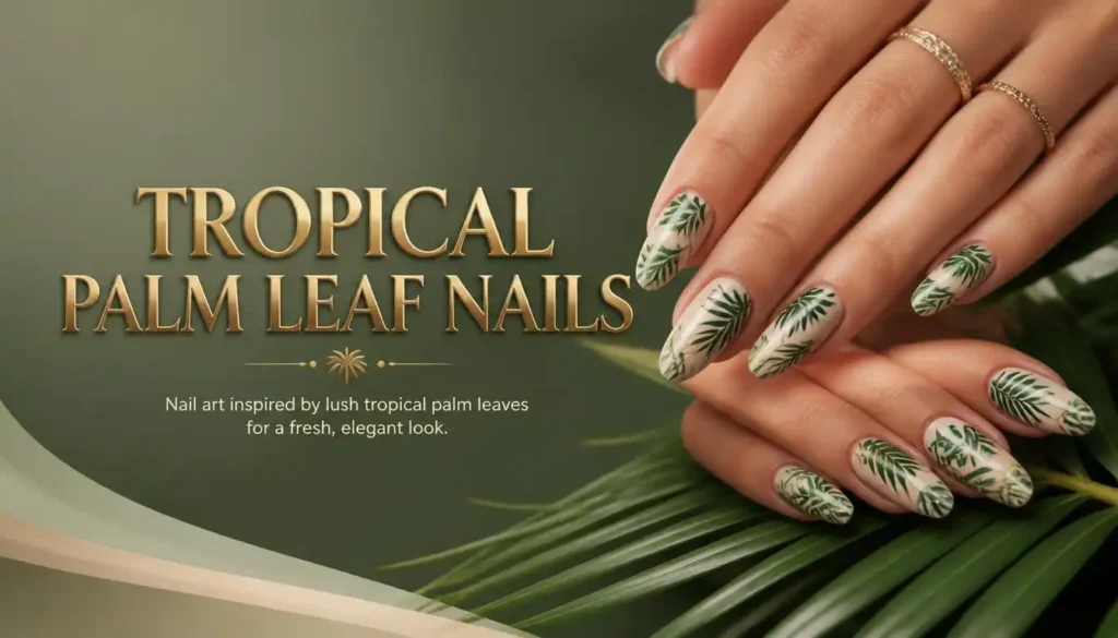 Tropical Palm Leaf Nails